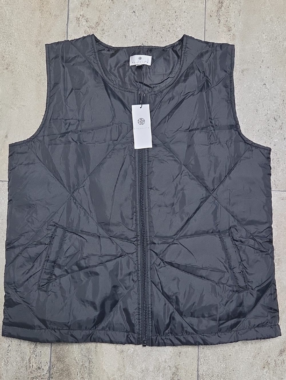 Socialite Black Quilted Vest